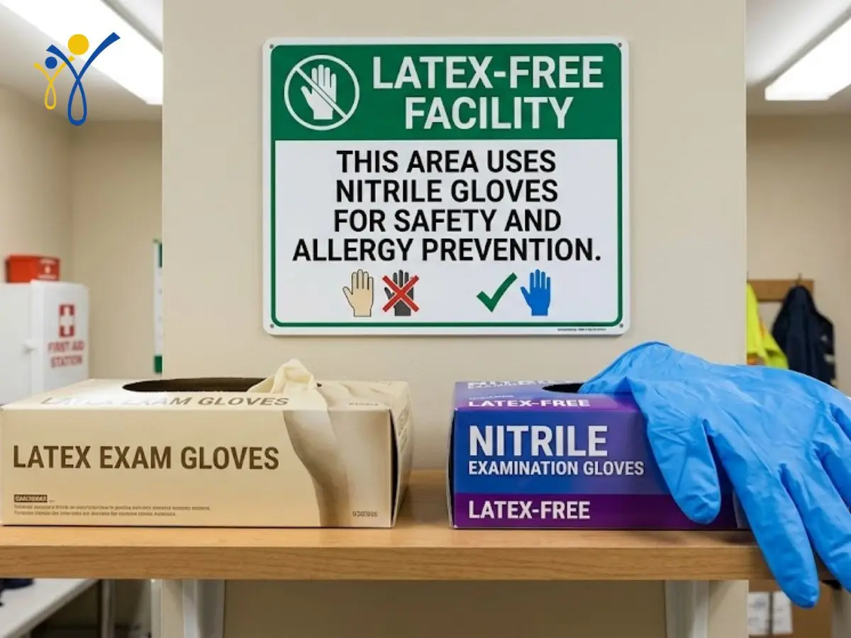 Latex-Free Facility Sign and Nitrile Glove Substitution Station